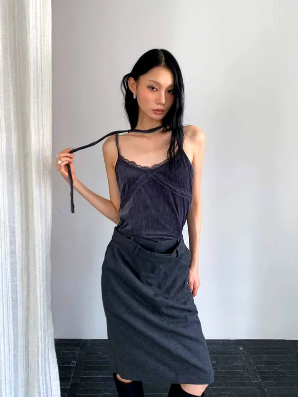 Elegant Strap Tank Top, Showcasing Feminine Charm