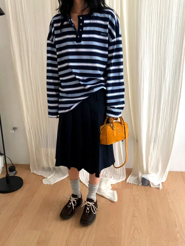 Striped Design Women's Top, Casual Fashion, Comfortable and Versatile