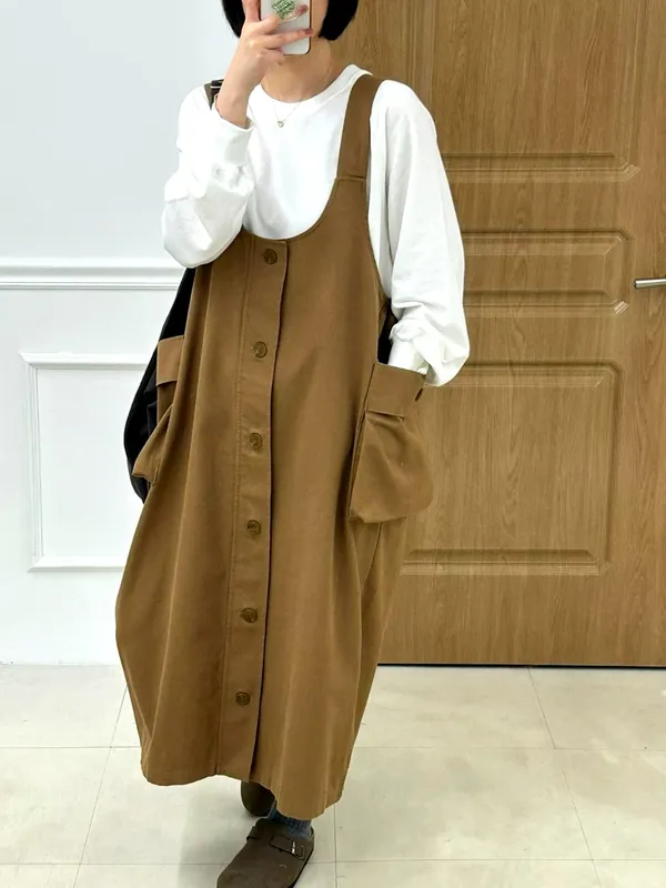 Stylish Casual Brown Dress - Comfortable and Versatile