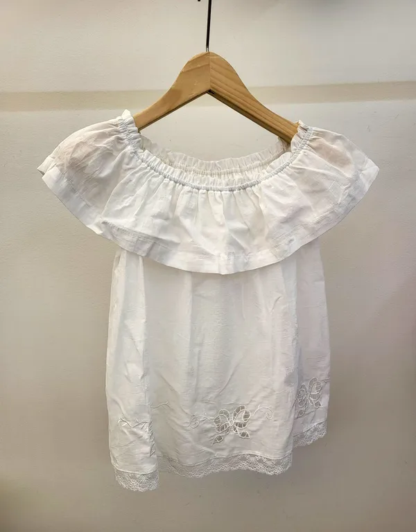 Fresh White Women's Top with Lace Trim Design