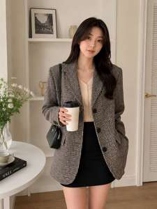 클래식 체크 블레이저 재킷, 패셔너블하고 다재다능한