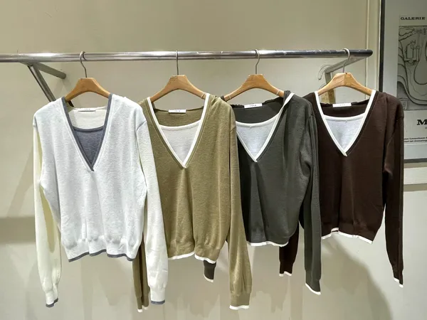 Minimalist Comfortable V-Neck Women's Top, Perfect for Spring and Autumn