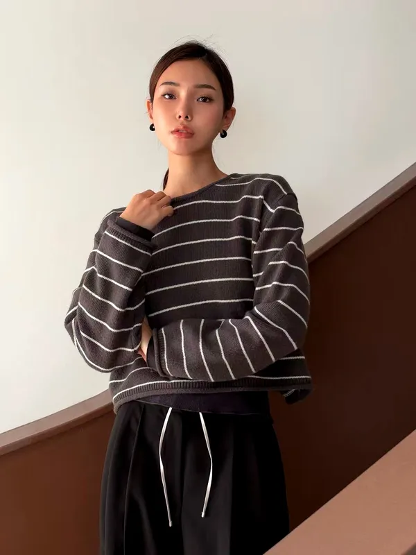 Fashionable Striped Women's Top, Comfortable Casual Style