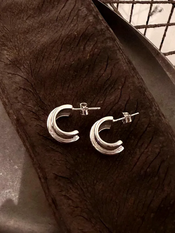 Stylish Silver Earrings, Elegant Accessories