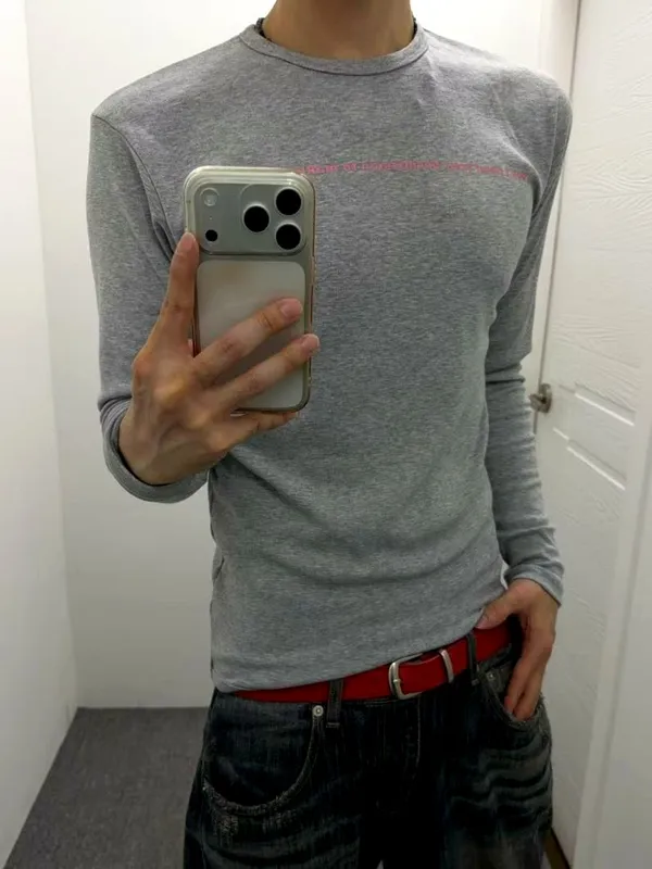 Stylish Gray Long Sleeve T-Shirt for Men
