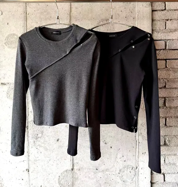 Fashionable and Unique Spliced Long Sleeve T-Shirt, Comfortable and Versatile