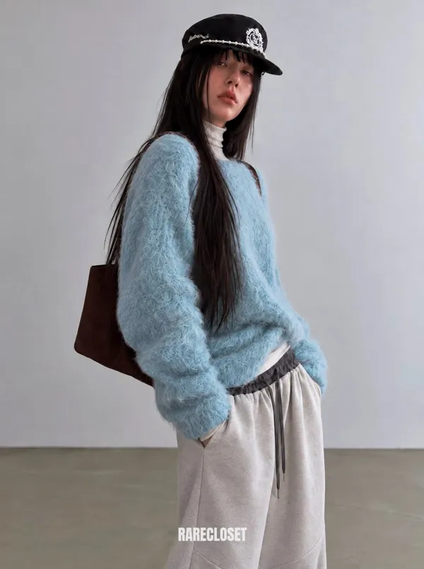 Soft and Comfortable Blue Sweater, Perfect for Autumn and Winter Outfits