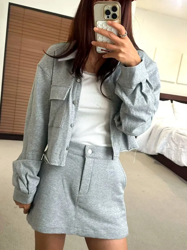 Stylish Gray Women's Outfit Set - Comfortable Casual Style