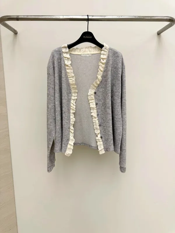 Chic Lace Trim Cardigan for Women