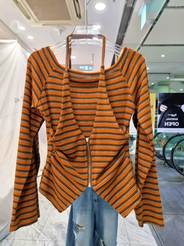 Stylish Striped Women's Top, Show Off Your Unique Charm