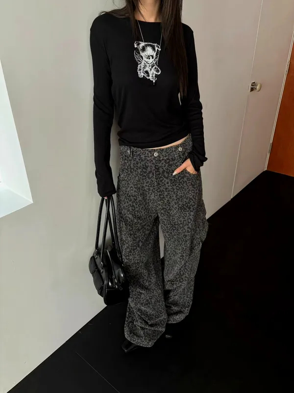 Fashionable Casual Leopard Print Pants, Comfortable and Versatile