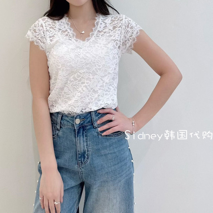 Elegant Lace Short Sleeve Top - Fresh and Breathable, Perfect with Jeans