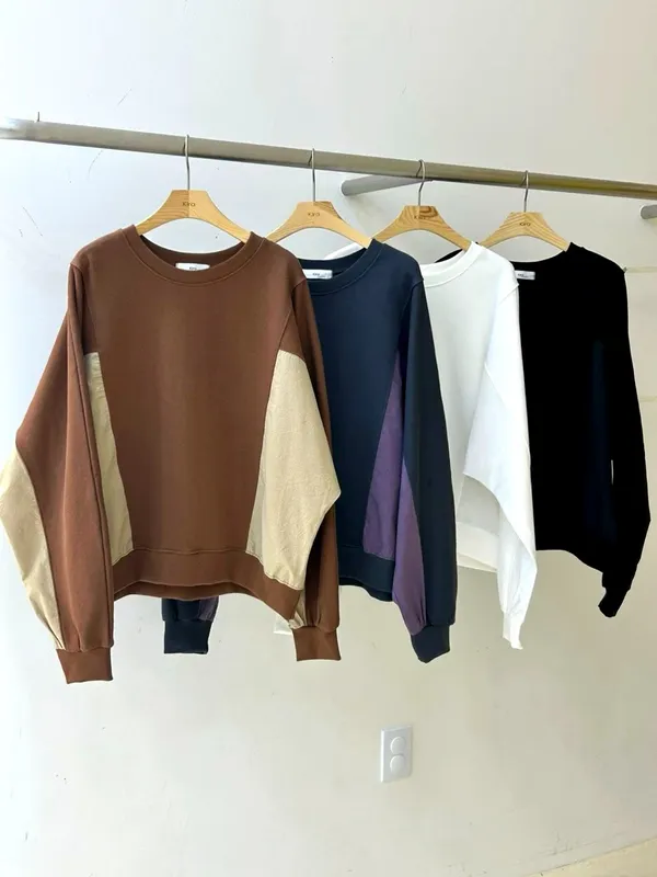 T-Shirt Wanita Blok Warna Bergaya, Santai dan Selesa