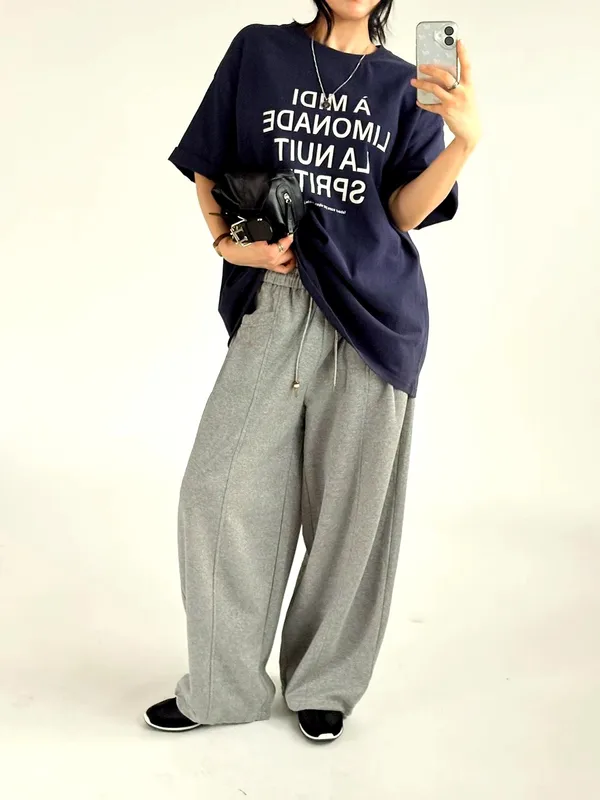 Loose-Fit Letter Print T-Shirt for a Comfortable Casual Style