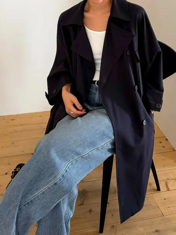 Elegant Women's Trench Coat, A Fashionable Versatile Outerwear
