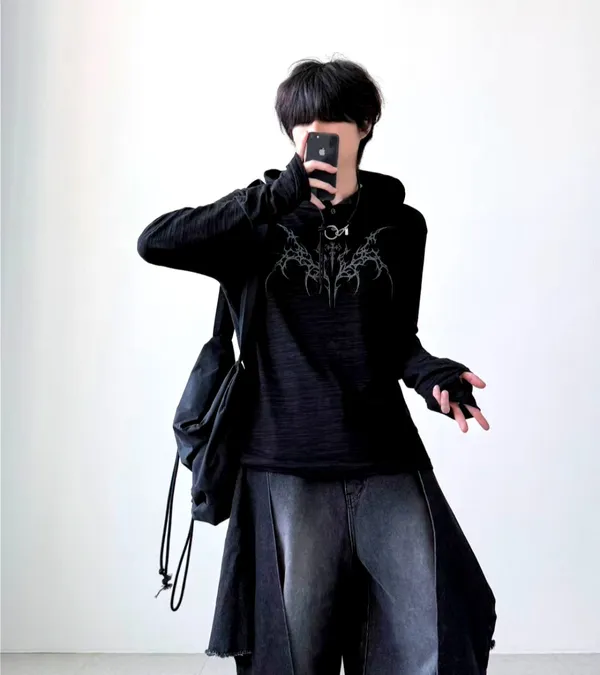 Personalized Embroidered Hooded Men's Top - Fashionable Casual Style