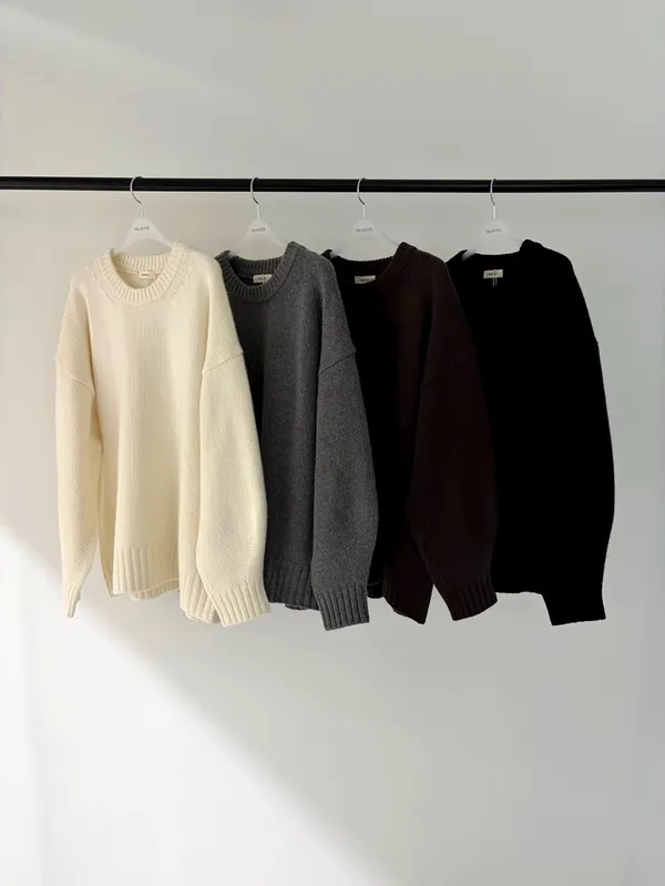Sweater Knit Longgar Wajib untuk Musim Luruh dan Sejuk