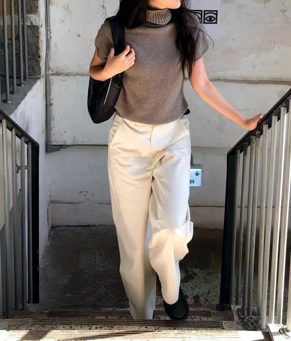 Sweater Leher Tinggi Bergaya dan Ringkas, Serbaguna dengan Elegan