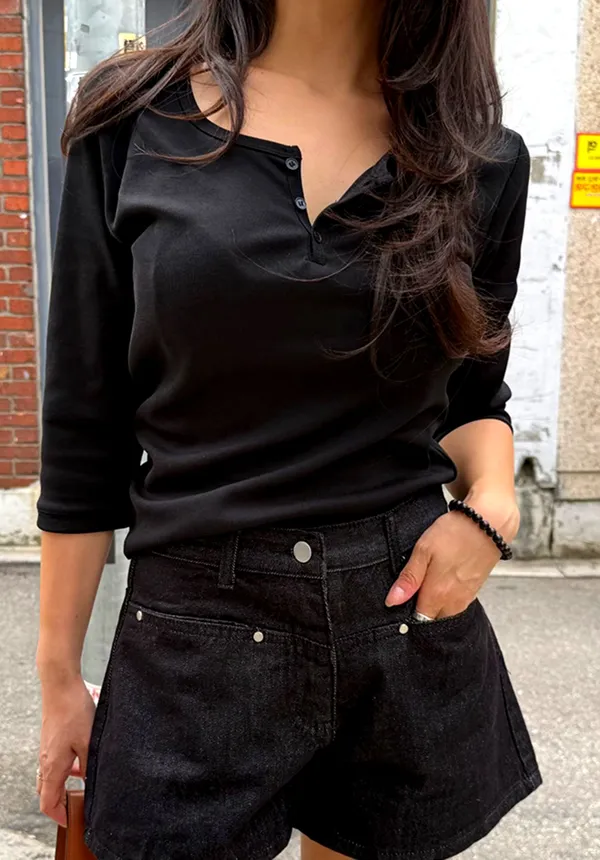 Minimalist Black Women's Top, Comfortable and Versatile