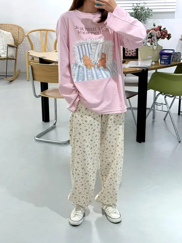 Cute Printed Loose T-Shirt, Comfortable Casual Style