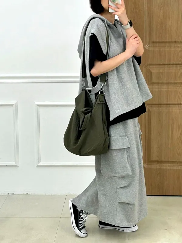 Stylish Casual Women's Hoodie Top - Comfortable Gray Design