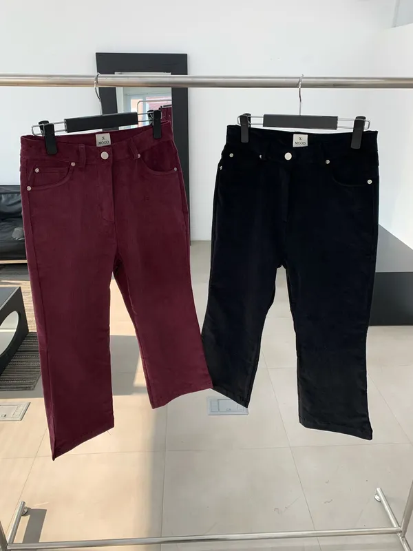 Trendy Loose Corduroy Cropped Pants
