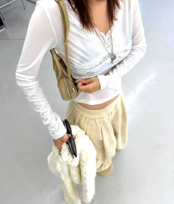 Stylish Women's T-Shirt with Lace Design, Comfortable and Breathable