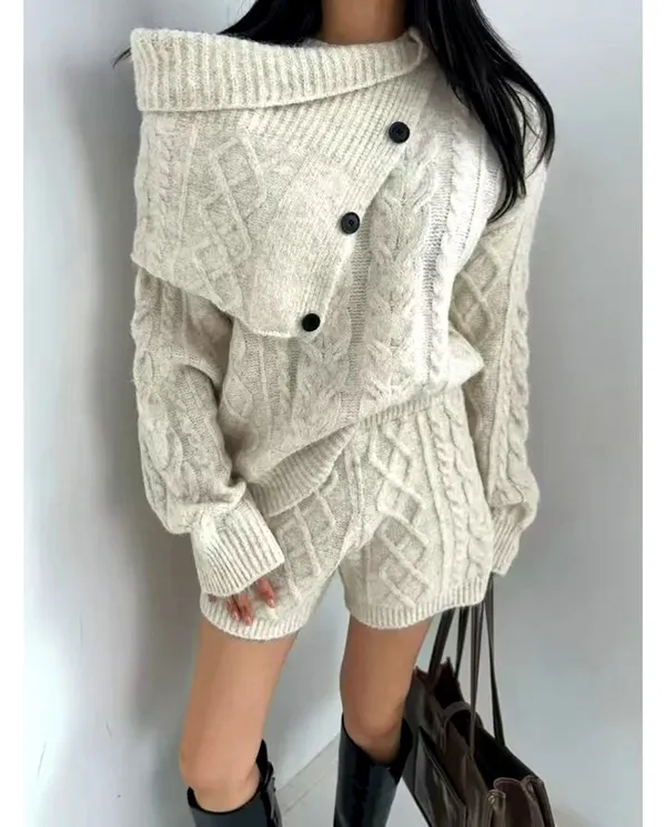 Fashionable Knitted Women's Outfit, Comfortable and Versatile