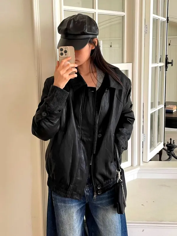 時尚黑色女裝夾克外套，簡約百搭