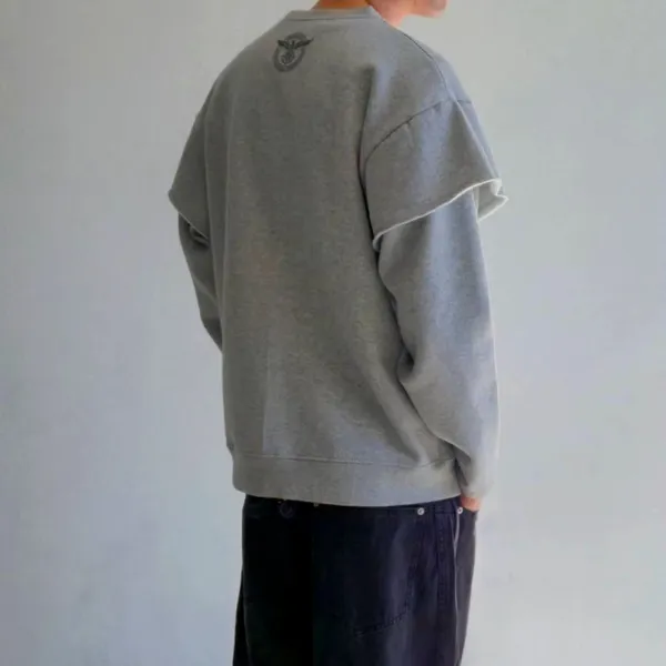 Stylish Casual Men's Top, Comfortable Gray Sweatshirt