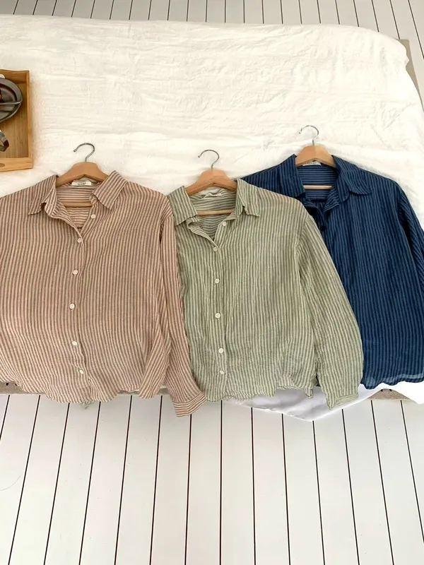 Fresh Striped Women's Top - Comfortable and Breathable for Spring and Summer