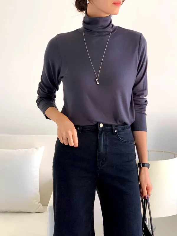 Fashionable High Neck Women's Top, Comfortable and Versatile