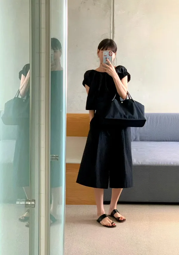 Minimalist Black Women's Top - Comfortable and Breathable