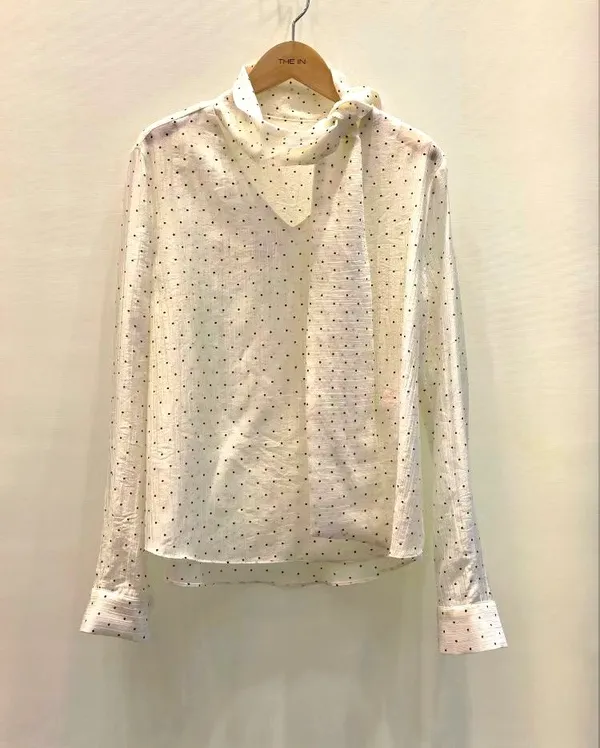 Elegant Polka Dot Women's Top, Lightweight and Breathable