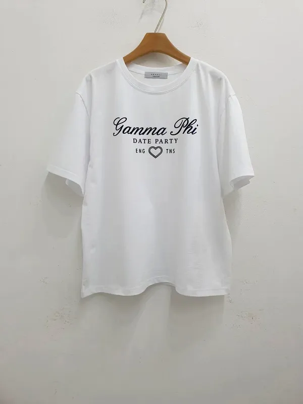 Minimalist Style Letter Print White T-Shirt, Comfortable and Versatile