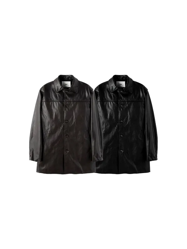Jaket Kulit Lelaki Bergaya, Reka Bentuk Hitam Klasik