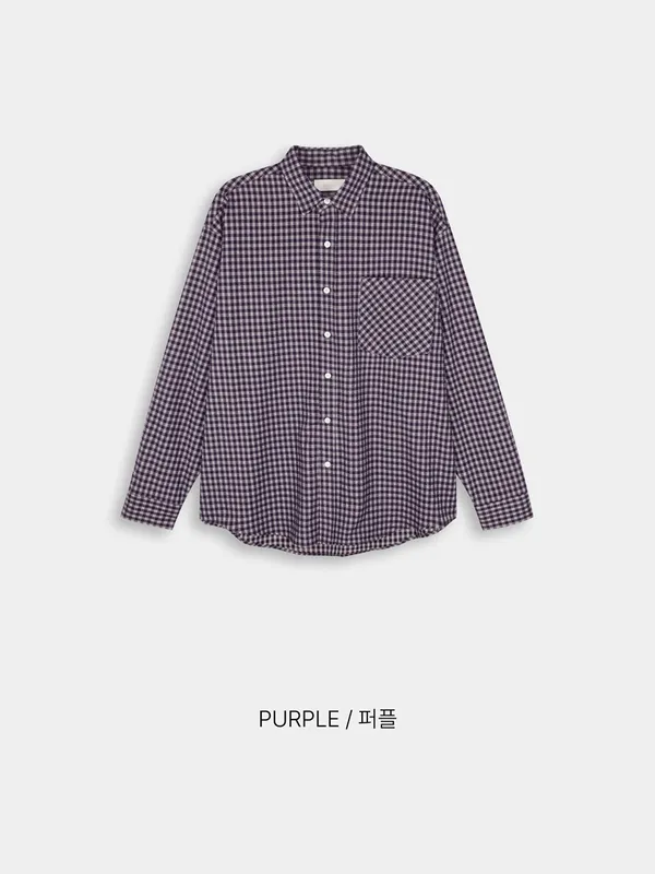 Purple Checkered Shirt, Fashionable Casual Style