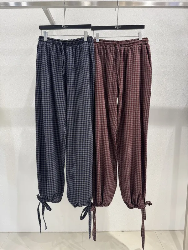 Plaid Lace-Up Casual Pants - Comfortable and Versatile