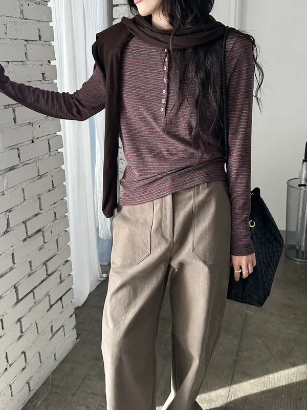 Fashionable Striped Long Sleeve Top - Comfortable and Versatile