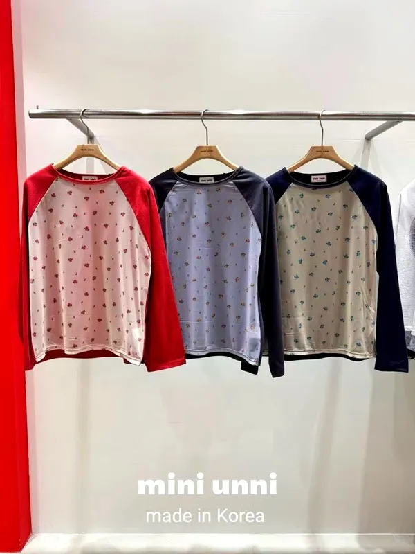 Korean Style Cute Printed Long Sleeve Top, Comfortable Casual Look