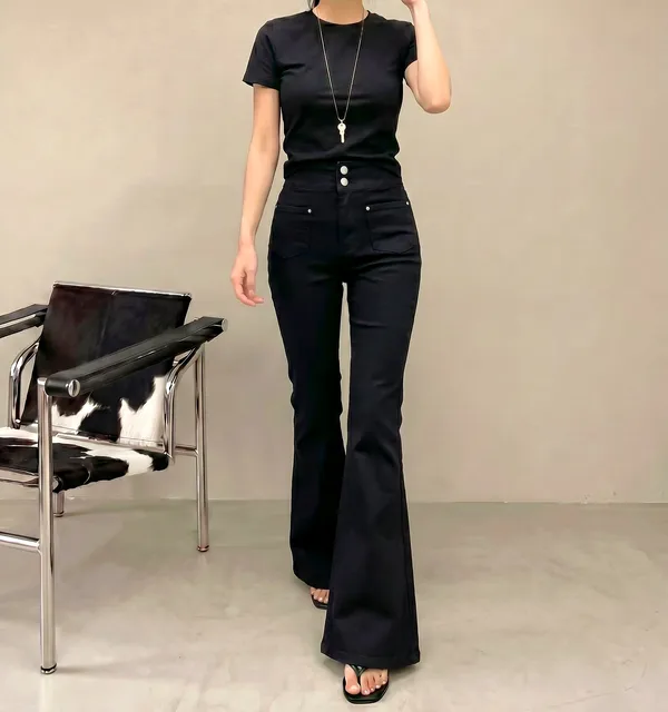Stylish High-Waisted Black Pants for Women, Slim Fit, Perfect for Any Occasion 1220 ​S.M.L.xL ​24,000