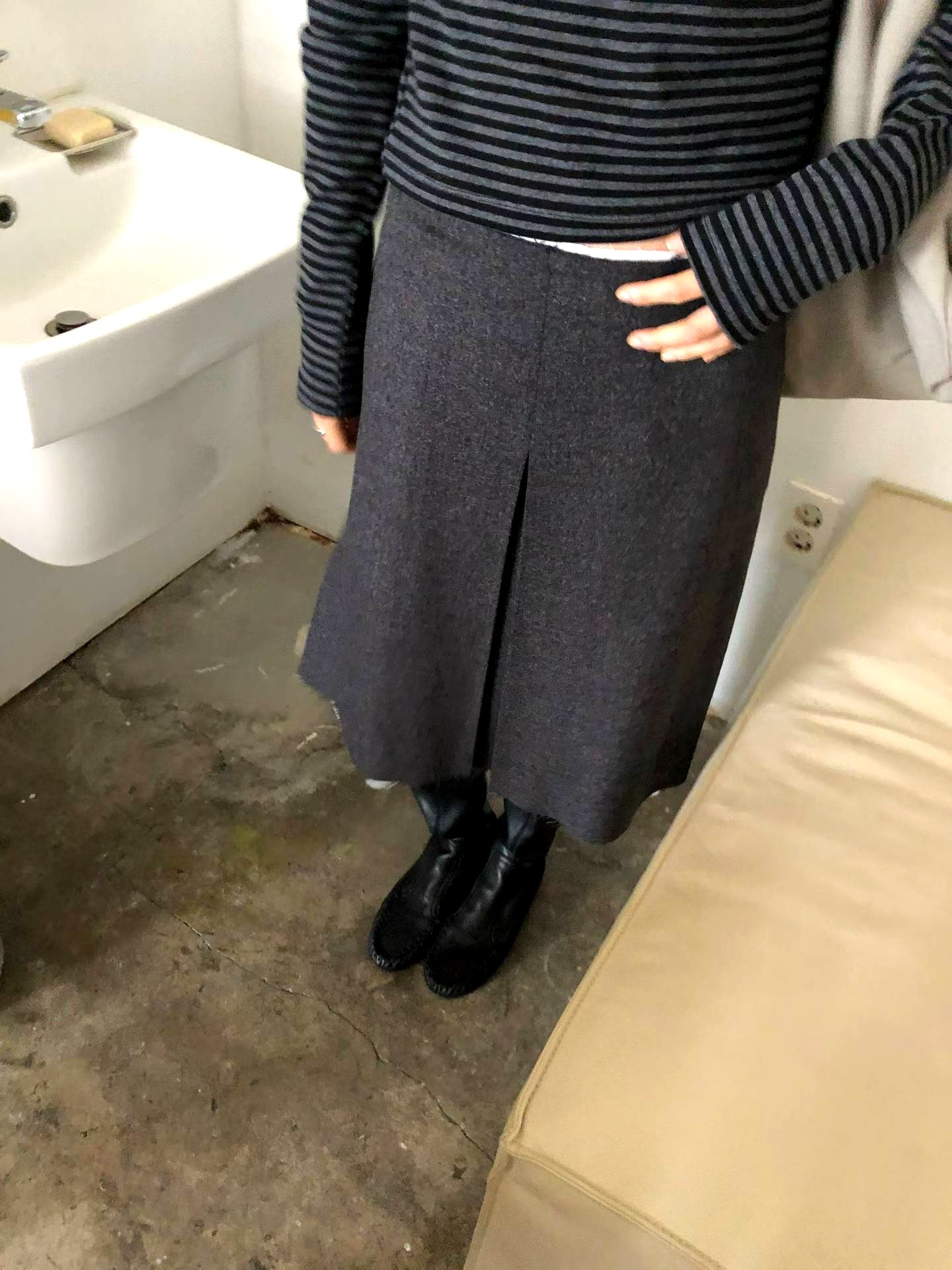 우아한 기질의 반바지, 클래식 그레이, 다양한 경우에 적합