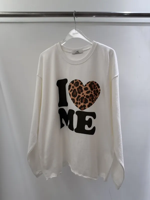 時尚休閒I LOVE ME印花衛衣