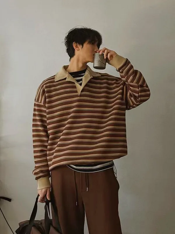 Stylish Striped Men's Top - Comfortable Casual Style