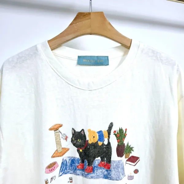 Cute Cat Pattern T-Shirt, Comfortable and Versatile