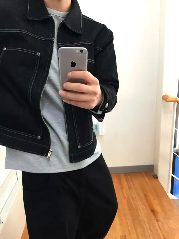 Stylish Black Denim Jacket - Versatile Men's Top