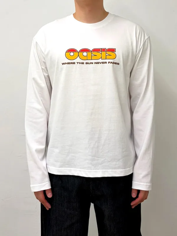 Oasis Letter Print Long Sleeve T-Shirt, Comfortable Casual Style