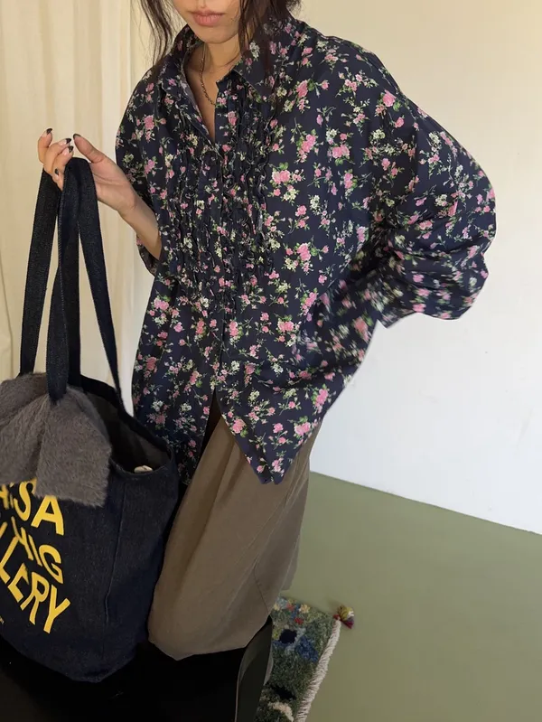 Floral Print Loose Shirt, Fashionable and Versatile