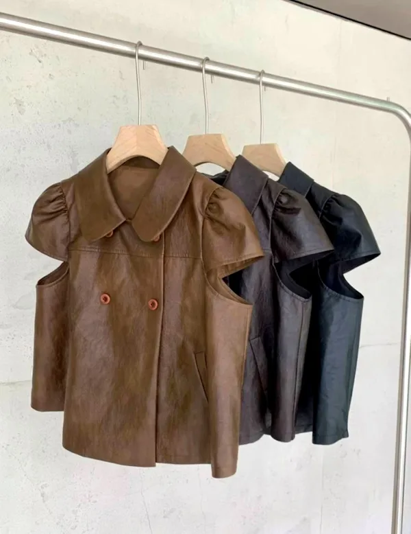 Fashionable Women's Leather Jacket, Elegant Style, Perfect Match