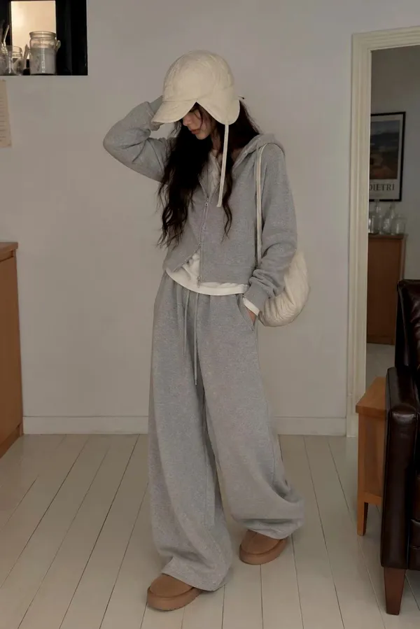 Stylish Casual Gray Women's Pants with Comfortable Loose Fit